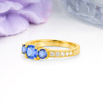 Luxurious And Unique 4 Prong Princess Cut Sapphire Engagement Ring - Additional view