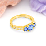 Luxurious And Unique 4 Prong Princess Cut Sapphire Engagement Ring - Additional view