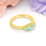 Luxurious And Unique 4 Prong Princess Cut Fire Opal Engagement Ring - Additional view