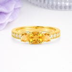 Luxurious And Unique 4 Prong Princess Cut Citrine Engagement Ring - Additional view