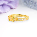 Luxurious And Unique 4 Prong Princess Cut Citrine Engagement Ring - Additional view