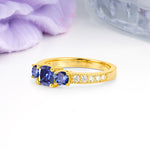 Luxurious And Unique 4 Prong Princess Cut Tanzanite Engagement Ring - Additional view