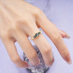 Luxurious And Unique 4 Prong Princess Cut Black Rutilated Quartz Engagement Ring - Additional view