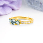 Luxurious And Unique 4 Prong Princess Cut Moss Agate Engagement Ring - Additional view