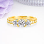 Luxurious And Unique 4 Prong Princess Cut Lab Diamond Engagement Ring - Additional view