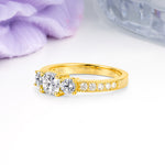Luxurious And Unique 4 Prong Princess Cut Lab Diamond Engagement Ring - Additional view
