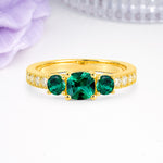 Luxurious And Unique 4 Prong Princess Cut Emerald Engagement Ring - Additional view