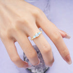 Luxurious And Unique 4 Prong Princess Cut Moonstone Engagement Ring - Additional view
