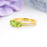 Luxurious And Unique 4 Prong Princess Cut Peridot Engagement Ring - Additional view