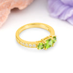 Luxurious And Unique 4 Prong Princess Cut Peridot Engagement Ring - Additional view