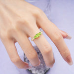 Luxurious And Unique 4 Prong Princess Cut Peridot Engagement Ring - Additional view