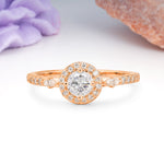 Distinctive Pavé Set 4 Prong Round Cut Moissanite Wedding Ring - Additional view