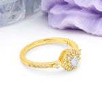 Distinctive Pavé Set 4 Prong Round Cut Moissanite Wedding Ring - Additional view