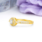 Distinctive Pavé Set 4 Prong Round Cut Moissanite Wedding Ring - Additional view