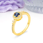 Distinctive Pavé Set 4 Prong Round Cut Alexandrite Wedding Ring - Additional view