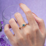 Distinctive Pavé Set 4 Prong Round Cut Alexandrite Wedding Ring - Additional view