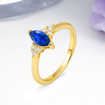Luxurious Classic 2-Prong Marquise Cut Sapphire Engagement Ring - Additional view