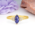 Luxurious Classic 2-Prong Marquise Cut Tanzanite Engagement Ring - Additional view