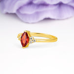 Luxurious Classic 2-Prong Marquise Cut Garnet Engagement Ring - Additional view