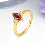 Luxurious Classic 2-Prong Marquise Cut Garnet Engagement Ring - Additional view