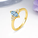 Luxurious Classic 2-Prong Marquise Cut Aquamarine Engagement Ring - Additional view