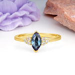 Luxurious Classic 2-Prong Marquise Cut Alexandrite Engagement Ring - Additional view