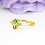 Luxurious Classic 2-Prong Marquise Cut Peridot Engagement Ring - Additional view