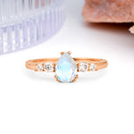 Classic, Minimalist 6-Prong Pear Cut Moonstone Engagement Ring - Additional view