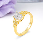 Classic Luxury 4 Prong Emerald Cut Moissanite Wedding Ring - Additional view