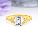 Classic Luxury 4 Prong Emerald Cut Lab Diamond Wedding Ring - Additional view