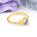 Classic Luxury 4 Prong Emerald Cut Lab Diamond Wedding Ring - Additional view