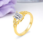 Classic Luxury 4 Prong Emerald Cut Lab Diamond Wedding Ring - Additional view