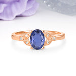 Luxurious 4-Prong Oval Cut Tanzanite Engagement Ring - Additional view