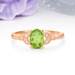 Luxurious 4-Prong Oval Cut Peridot Engagement Ring - Additional view