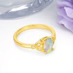 Luxurious 4-Prong Oval Cut Fire Opal Engagement Ring - Additional view
