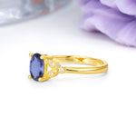 Luxurious 4-Prong Oval Cut Tanzanite Engagement Ring - Additional view