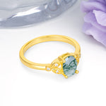 Luxurious 4-Prong Oval Cut Moss Agate Engagement Ring - Additional view