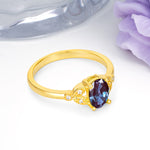 Luxurious 4-Prong Oval Cut Alexandrite Engagement Ring - Additional view
