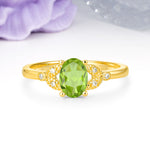Luxurious 4-Prong Oval Cut Peridot Engagement Ring - Additional view