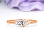 Unique, Minimalist 4-Prong Pear Cut Lab Diamond Engagement Ring - Additional view