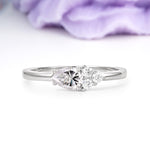 Unique, Minimalist 4-Prong Pear Cut Lab Diamond Engagement Ring - Additional view