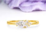 Unique, Minimalist 4-Prong Pear Cut Moissanite Engagement Ring - Additional view