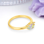 Unique, Minimalist 4-Prong Pear Cut Fire Opal Engagement Ring - Additional view