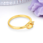 Unique, Minimalist 4-Prong Pear Cut Citrine Engagement Ring - Additional view