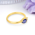 Unique, Minimalist 4-Prong Pear Cut Tanzanite Engagement Ring - Additional view