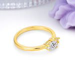Unique, Minimalist 4-Prong Pear Cut Lab Diamond Engagement Ring - Additional view