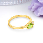 Unique, Minimalist 4-Prong Pear Cut Peridot Engagement Ring - Additional view