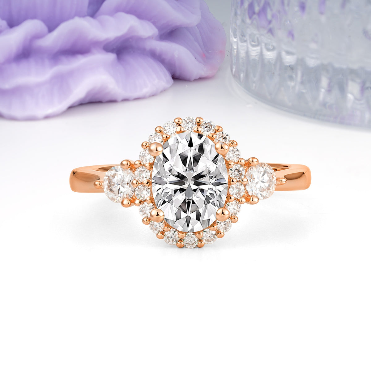 Classic Luxury 4-Prong Oval Cut Lab Diamond Engagement Ring - Additional view