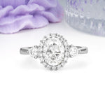 Classic Luxury 4-Prong Oval Cut Moissanite Engagement Ring - Additional view