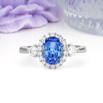 Classic Luxury 4-Prong Oval Cut Sapphire Engagement Ring - Additional view